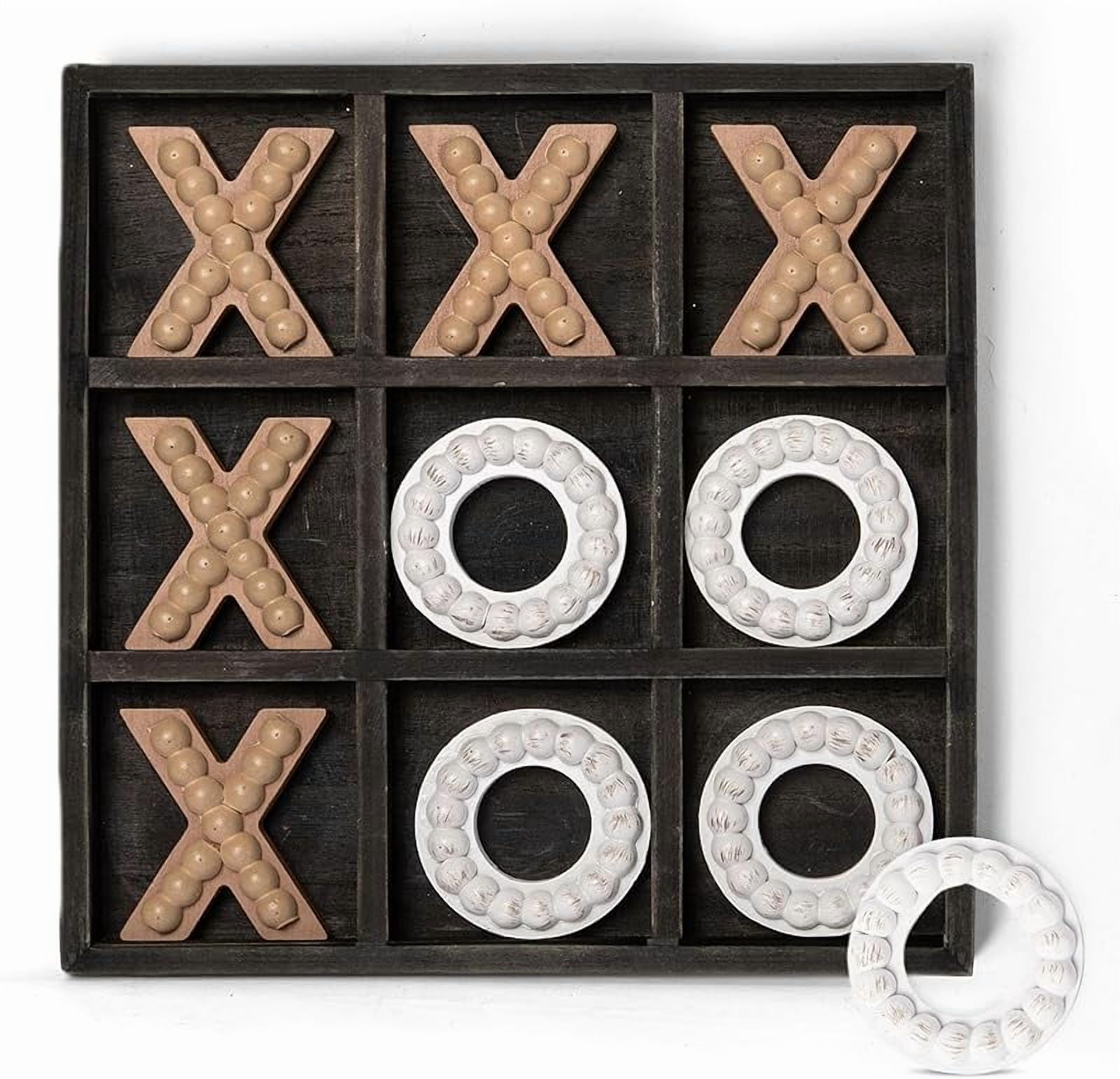 Radicaln Marble Tic Tac Toe Game - 10 Inch Handmade Oceanic & White Board, Tabletop Decor For Adults
