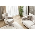 thumbnail image 4 of Ottomanson Wingback Accent Chair Microfiber Modern Armchair for Living Room, Beige, 4 of 5