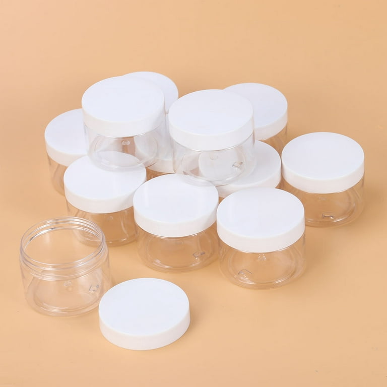 12-Pack 120ml Clear Plastic Slime Jars with Lids, Refillable Empty Round  Containers for Cosmetics, Lotions, Gold