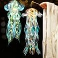 thumbnail image 3 of Sioweci Colorful Jellyfish Lamp with Long Lace Ribbon Portable Jellyfish Lantern with Handle LED Nigh Light Decoration for Bedroom Garden Porch Wedding Holiday Party Hanging Lamp Ocean Decor Purple, 3 of 13