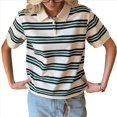 thumbnail image 3 of Blusas Informales de Corta para Mujer, Estilo Ejecutivo, con Cuello en V, para Verano, 2025, con Cuello Básico Ajustado Verde S, 3 of 10