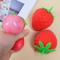 thumbnail image 5 of Slow-Rebound, Adorable Strawberry Squeeze Ball, A Fun And Quirky Gift, Realistic Fruit Toy.A  Stress-Relieving Ball, 3.15*2.17 Inches., 5 of 5