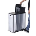 thumbnail image 4 of Step N’ Sort 70L Dual Trash & Recycling Bin – Extra Large 2 Compartment Kitchen Garbage Can (2 x 35L), Hands-Free Step Pedal, Soft-Close Lid, Removable Inner Bins, 4 of 11
