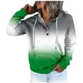 thumbnail image 1 of WEAIXIMIUNG Sweatshirts for Women Trendy Graphic Women's Autumn and Winter Fashionable Street Style Gradually Changing Color Button Collar Pocket Drawstring Casual Sports Hoodie (3), 1 of 5