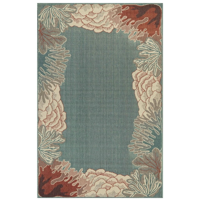 Liora Manne Riviera Indoor Outdoor Area Rug, Reef Border, 3' 3" x 4' 11"