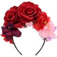thumbnail image 1 of wonima44 Mexican Rose Flower Crown Hairband Day of The Dead Headband Mexican Flower Crown Floral Headband for Women, 1 of 1
