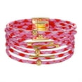 thumbnail image 3 of yingyy Bracelet Multi-layers Magnetic Buckle Leather Multi-colored Leopard Print Bangle Party Decoration Wristband Jewelry Pink 1Set, 3 of 6