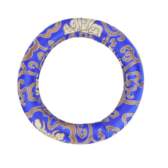 Coussin de Bol Chantant, 16cm/6.3 Po Coussin de Bol Chantant en Brocart de Soie Rond pour Bols Chantants de 7-10 Pouces de Diamètre