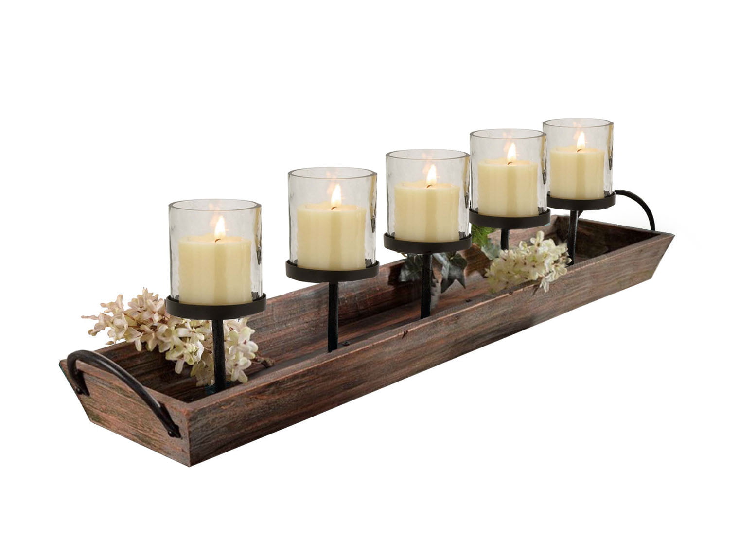 Iron and wood Chime candle holder