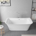 thumbnail image 2 of Vinnova Gorizia 59" x 31.5" Rectangular Acrylic Freestanding Soaking Bathtub in White, 2 of 6