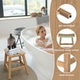 thumbnail image 3 of DWVO Bathroom Bench Bamboo Wood Shower Stool Non-slip Waterproof Shower Seat, Shower Bath Chairs Spa Stool, Brown, 3 of 9