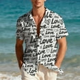 thumbnail image 4 of Xdegoge Valentines Shirts for Men Button Down Heart Graphic Short Sleeve Tops Dressy Casual Trendy Summer Tshirts Collared Holiday Vintage T Shirt, 4 of 9