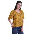 thumbnail image 3 of Moomaya Haut Décontracté Imprimé pour Femmes Col en V Haut d'Été Manches Courtes Blouse T-shirt, 3 of 5