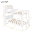 thumbnail image 4 of Bellemave Bunk Bed with Storage Headboard, Wood Twin Over Twin Bunk Beds with Shelves, Can be Convertible 2 Beds, No Box Spring Required (White), 4 of 9