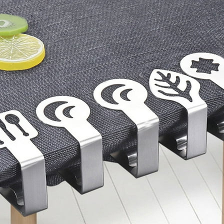 Raindrops 4Pcs Leaf Shaped Table Cloth Hold Down Clips Silver Metal For Homeowners And Families