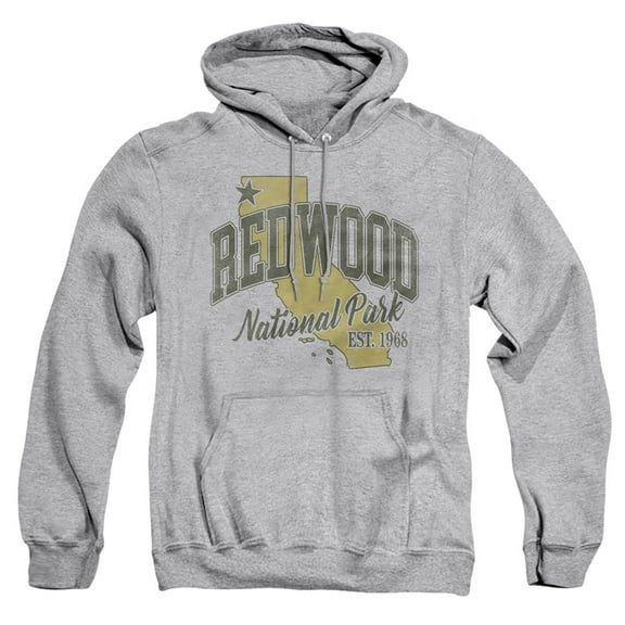 Redwood National Park State Line Adult Pull-Over Hoodie, Athletic Heather, 3X-Large