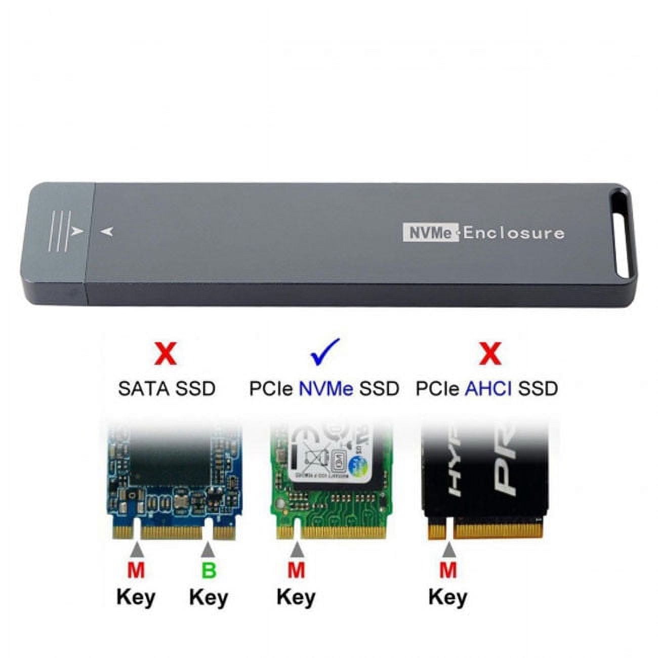 JSER USB 3.0 to NVME M-key M.2 NGFF SSD External PCBA Conveter Adapter RTL9210 Chipset with Case