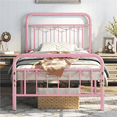 thumbnail image 2 of Topeakmart Metal Platform Bed with Headboard and Footboard, Twin XL, Pink, 2 of 6