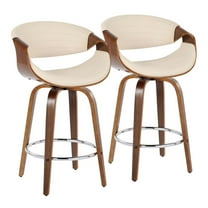 LumiSource Brown Symphony 26" Fixed-Height Counter Stool - Set of 2