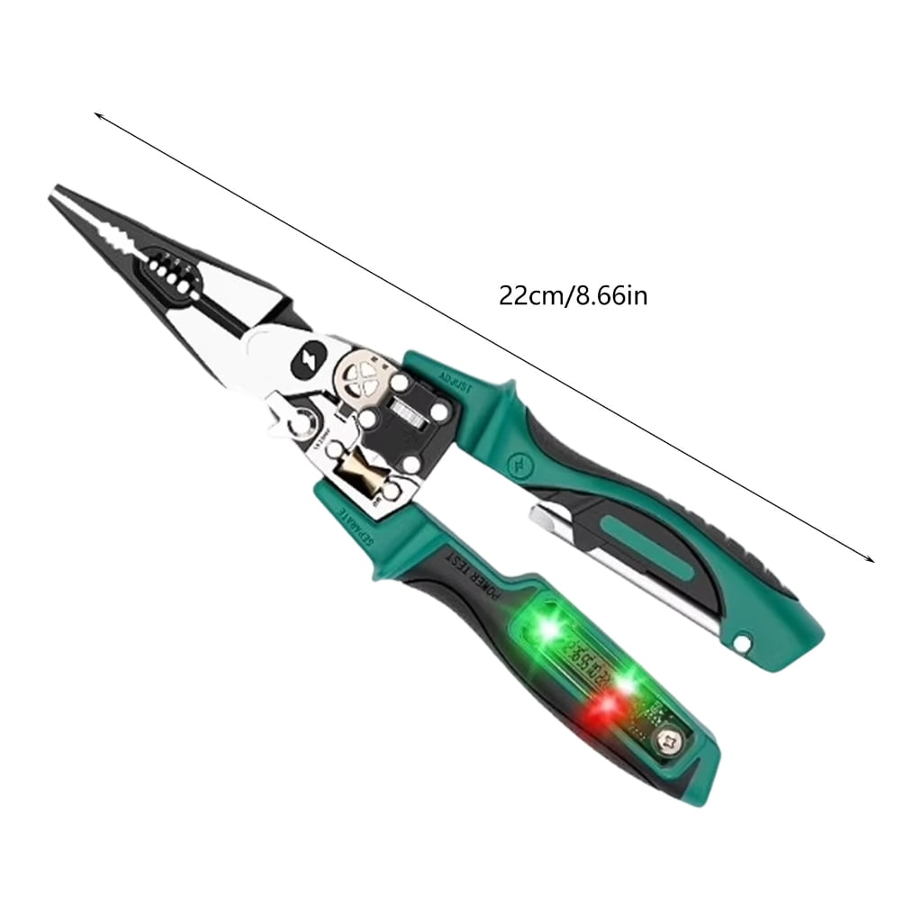 Wire Strippers with Electricity Measurement Function 8 in 1 Wire Stripping Pliers for Cutting Pulling Wires Scissors