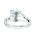 thumbnail image 3 of Simulated Cubic Zirconia Size-5 Art Deco Wedding Bridal Engagement Ring 925 Sterling Silver, 3 of 7