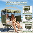 thumbnail image 2 of ABORON Camping Chair for 2 Person with Canopy, Portable Folding Double Camping Chair for Adults, Oversized Double Beach Loveseat with Cup Holders, 660 lbs Heavy Duty Camping Couch - Green, 2 of 8