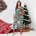 thumbnail image 2 of Yesfashion Christmas Pajama Set V Neck Holiday Pajamas Button Down Long Sleeve Christmas Pajamas 2 Piece PJ Set, 2 of 5