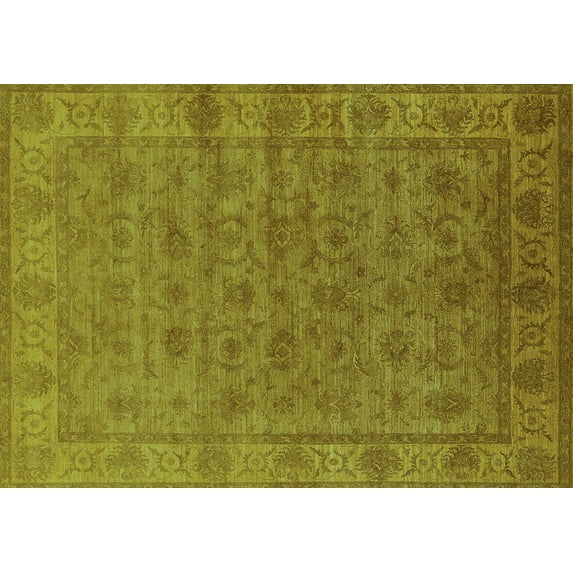 Ahgly Company Machine Washable Indoor Rectangle Oriental Turquoise Blue Industrial Area Rugs, 2' x 4'