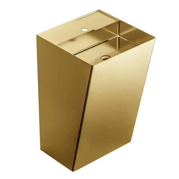 Karran Usa Ccp500 Cinox 19-3/4" Rectangular Stainless Steel Pedestal Bathroom Sink - Gold