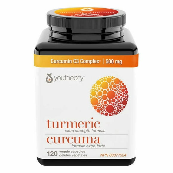 youtheory Turmeric Extra Strength 500 mg - 120 Veggie Capsules