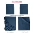 thumbnail image 4 of Lux Decor Collection Full Size Bed Sheets - 4 Piece Set - High GSM Brushed Microfiber - Fits up to 16 Inches Deep Pocket - Full, Navy Blue, 4 of 8