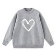 thumbnail image 5 of qelini Pullover Sweaters for Women Heart Print Crewneck Pullover Long Sleeve Blouses Casual Trendy Knitted Tops, 5 of 6