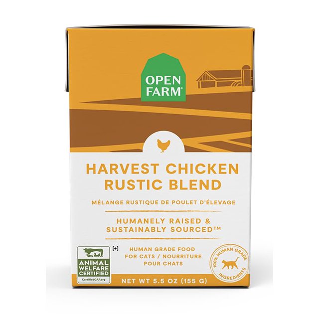 Open Farm Mélange Rustique de Poulet Récolte Nourriture Humide pour Chat, Garniture de Repas Complète Ou de Nourriture avec Viande d'Approvisionnement Responsable et Superaliments Sans Arômes Ni Agents de Conservation Artificiels, 5,5 oz, Pac