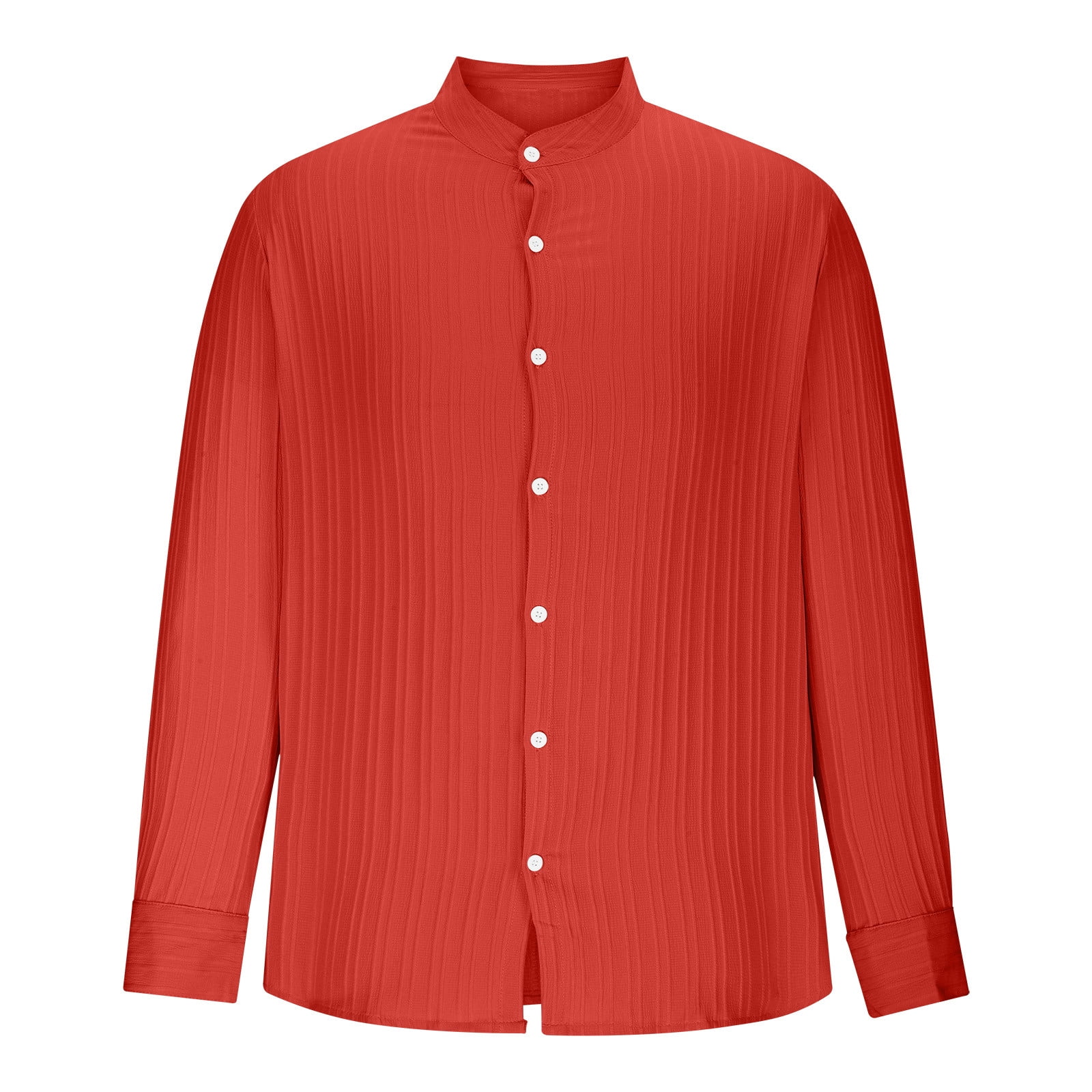 Fankiway Long Sleeve Shirts for Men Men Casual Fashion Turn-Down