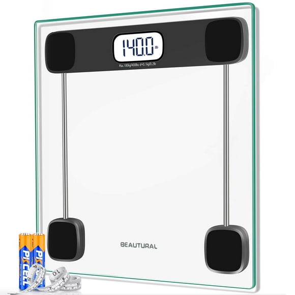 Digital Body Weight Scale, Precision Bathroom Scales for Weights with Backlit LCD, Tempered Gl, Smart