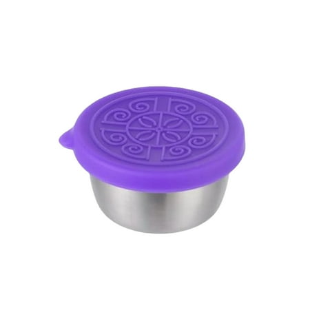 

40ml Stainless Steel Sauce Cup Leakproof Silicone Lid Reusable Dip Container for Lunch Boxes BPA-Free Condiment Holder