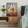 thumbnail image 5 of Qisvanset Framed Canvas Wall Art 12x16 Inch Wildflower Meadow White Horse Farmhouse Art, 5 of 5