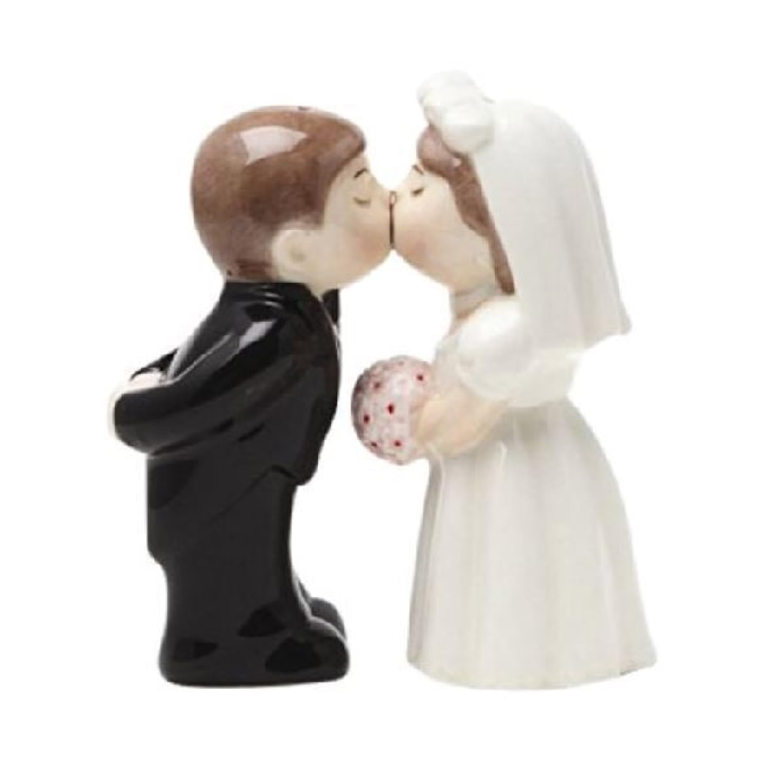 CloseoutZone Bride Groom Kissing Magnetic Salt & Pepper Set