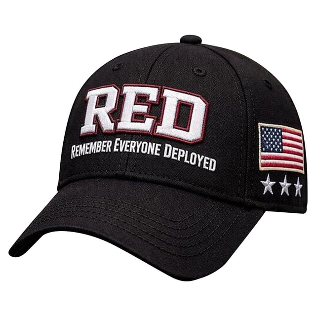 Fwttom Chapeau Décontracté Rouge Patriotique Imprimé Artistique