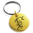 thumbnail image 1 of Stainless Steel Letter F Initial Floral Monogram Engraved Small Medallion Circle Charm Keychain Keyring, 1 of 1