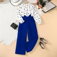 thumbnail image 3 of XBASW 7-12T Girls Wide Leg Pant Outfits Long Sleeve Crewneck Printed Shirt and Wide Leg Pant 2 Pieces Spring Fall Outfits for Kids, 3 of 9