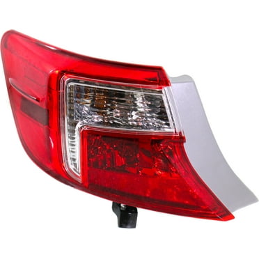 Tail Light Compatible with TOYOTA CAMRY 2012-2014 LH Outer Assembly Red and Clear Lens