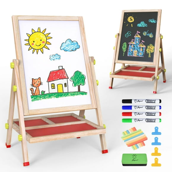 Pizarra y pizarra blanca Easel Joyooss para niños de 4 a 8 años, color rojo