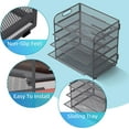 thumbnail image 3 of INTIGE 5-Tier Desk File Organizer & Paper Sorter Organizer with Handle, Gray, 3 of 6