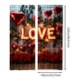 thumbnail image 3 of Huanglei Rideaux de la Saint-Valentin Roses Rouges Rideaux Pétales de Roses Rouges Salon Chambre Rideaux, 3 of 6