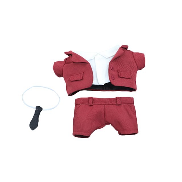 Ounissouiy Conjunto de ropa de muñeca para niña, abrigo de diseño Simple, camisa, pantalones, corbata, Kit de disfraz, colección lavable, Muñecas y casas de muñecas Rojo