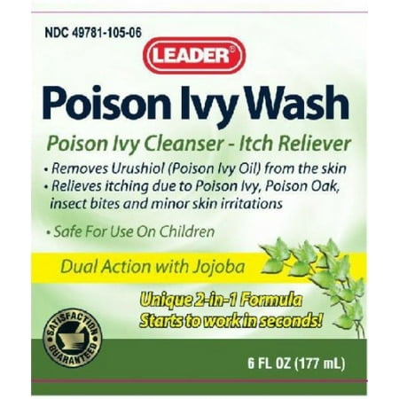 LEADER Poison Ivy Wash Liquid, 1%, 6oz (The Best Medicine For Poison Ivy)