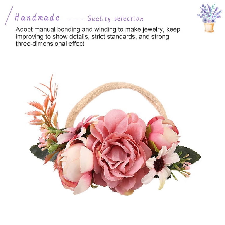LNGOOR 3 Pack Baby Girl Floral Headbands Set - Flower Crown  display picture 1
