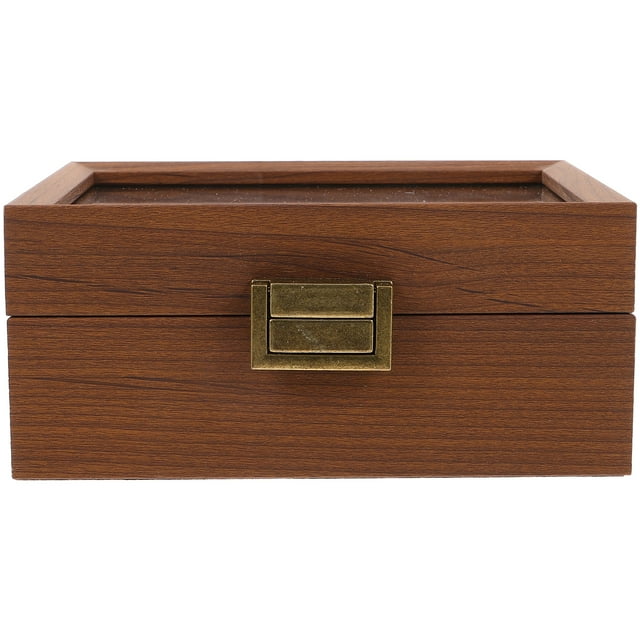Miangastore Wood Watch Storage Case Vintage Watch Display Box Portable 3-slots Watch Box with Lid