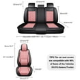 thumbnail image 2 of OTOEZ Universal Pink Car Seat Cover Nappa Leather 5-Seat Full Set Waterproof Front & Rear Cushion Protector Fit Most Honda Toyota Chevy Ford Nissan SUV, 2 of 11